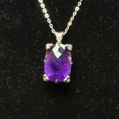 African Amethiph & Rircon necklace