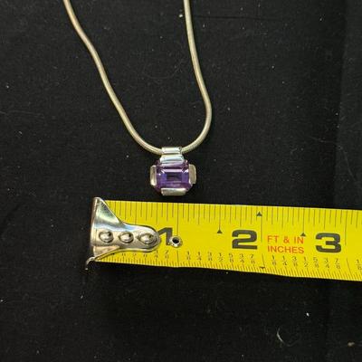 Light Purple and gold platted necklace