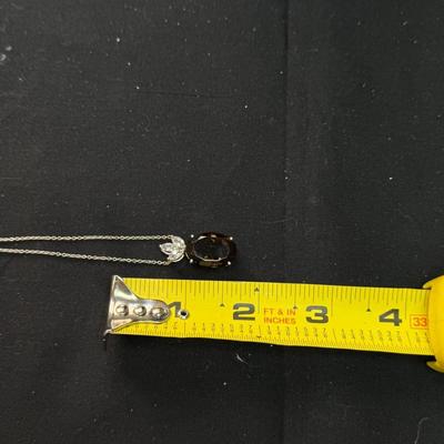 Smoky Quartz and 5 marquise white topaz necklace