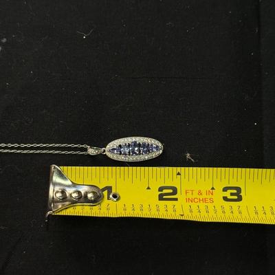 Tanzonite w/ white zincon Necklace