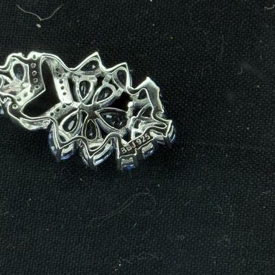 Pear shape tanzanite w/ white zirconia Necklace