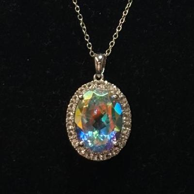 Cubic Zirconia Rainbow necklace