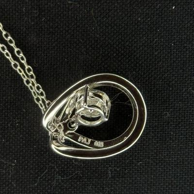 MoissaniteSilver Solitaire Dancing Pendant