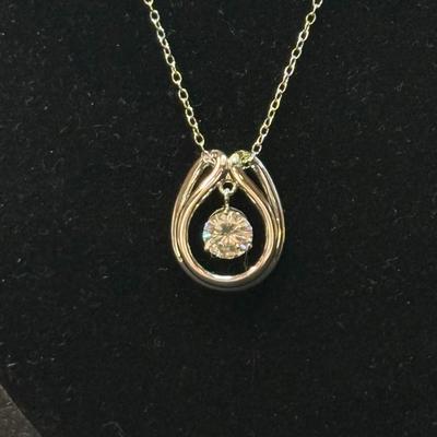 MoissaniteSilver Solitaire Dancing Pendant