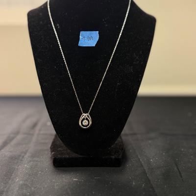 MoissaniteSilver Solitaire Dancing Pendant