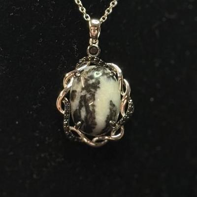 Artisan Southwest White Buffalo Turquoise Black Onyx Accent Modern Pendant