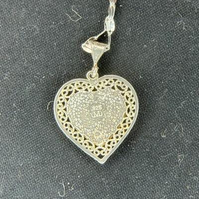 Vintage 3D Filigree 1” Heart Sterling Silver Pendant Hallmarked JVD