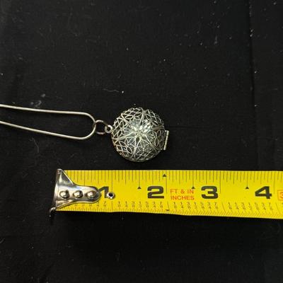 Antique style filigree copper pendant/ locket on spinner