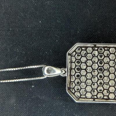 Round Lab Created Black Diamond necklace