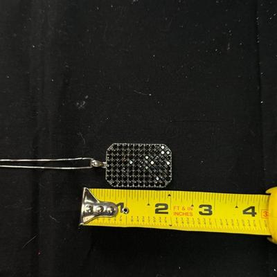 Round Lab Created Black Diamond necklace