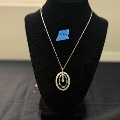 CZ Rhodium Over Sterling Dancing Pendant With Chain