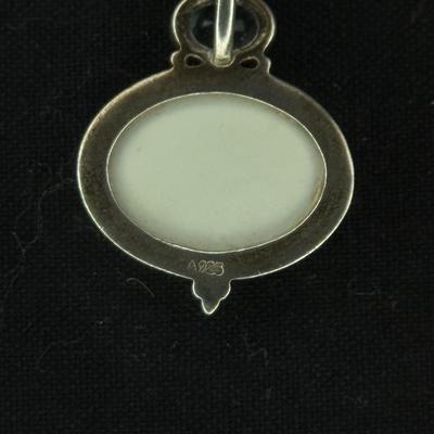 Vintage Paua Abalone Shell Blue Topaz Sterling Silver Necklace