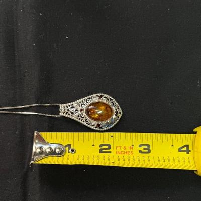 Amber Garnet Necklace