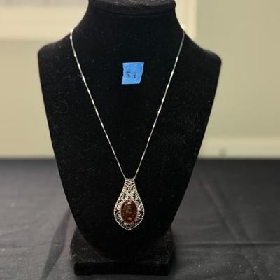 Amber Garnet Necklace