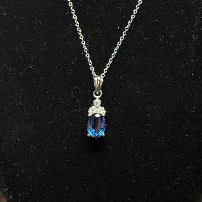 Blue Sapphire Oval necklace