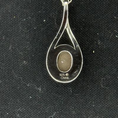 Ammolite Triplet Black annolite Quartz Necklace