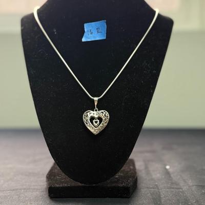 Beautiful Vintage Sterling Silver Signed Heart