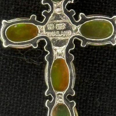 Ethiopian Opal Cross Necklace