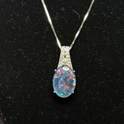 and w/ white zirconia necklace