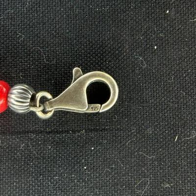 Sterling Silver American West Red Coral Necklace 