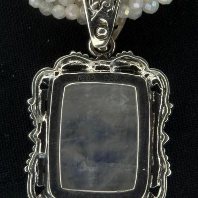 Necklace Rainbow Moonstone (45 CTW) (925)