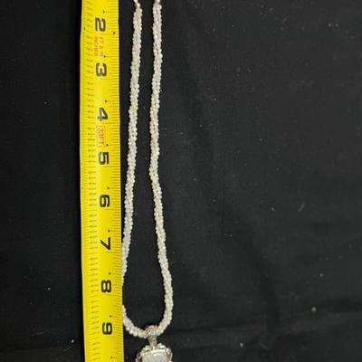 Necklace Rainbow Moonstone (45 CTW) (925)