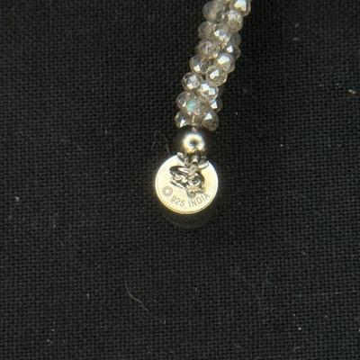 Clear Beaded Necklace with sterling silver