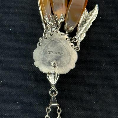 Southwestern Style Silver Spiny Oyster Squash Pendant & Necklace