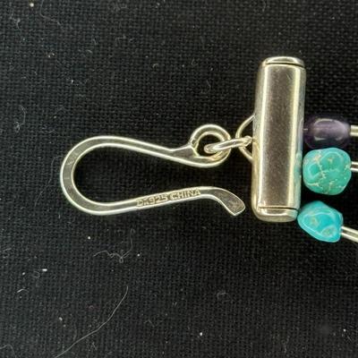 Jay King Turquoise and purple 5 strand necklace