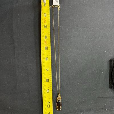 Smoky Quarts Necklace (18K Gold over 925)