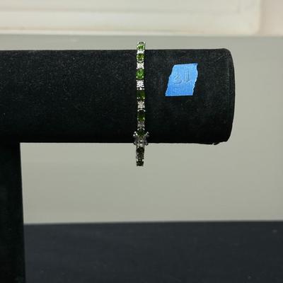 Chrome Diopside w/ white diamond zicronia (925)