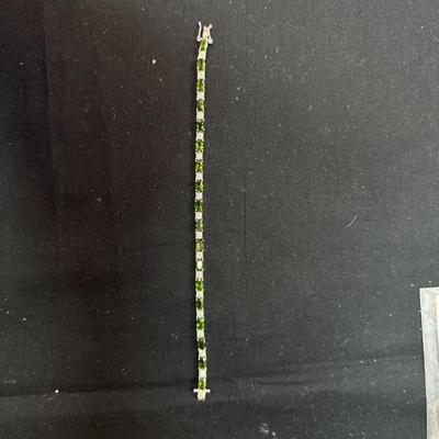 Chrome Diopside w/ white diamond zicronia (925)