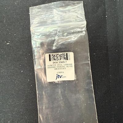 14.5CTW Oval Chrome Diopside Sterling Silver Bracelet