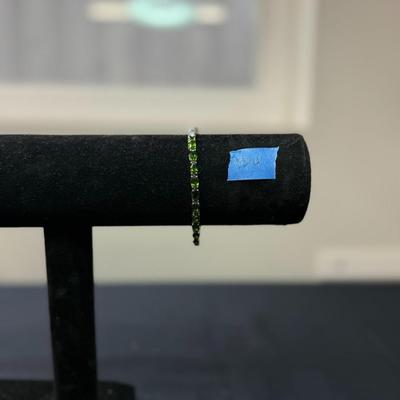 14.5CTW Oval Chrome Diopside Sterling Silver Bracelet