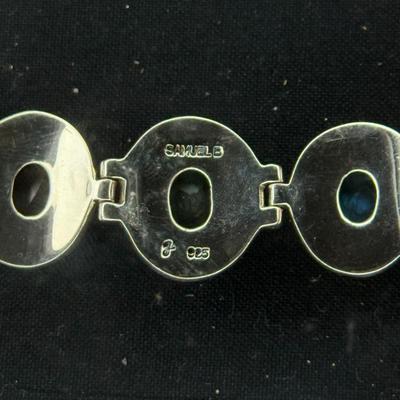 Sterling silver bracelet with multicolored stone