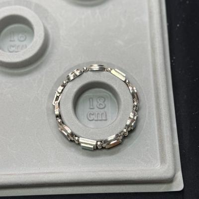 Sterling Silver Lapis Heart Spiny Oyster Onyx Stone Slide Bead Charm Bracelet