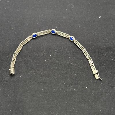 Vintage Sterling Silver Meander Link Bracelet