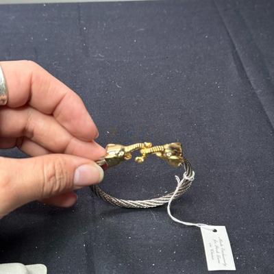 Park Lane Elephants Cable Bracelet Swarovski Crystals Silver Tone