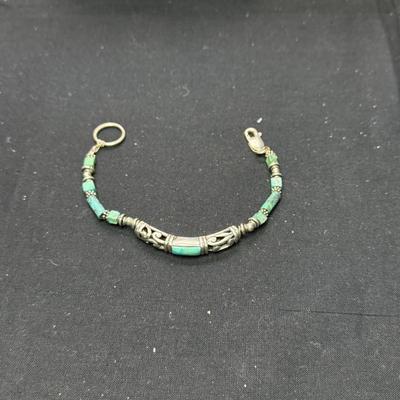 Gemstone Barse Turquoise Sterling Silver Fine Bracelet