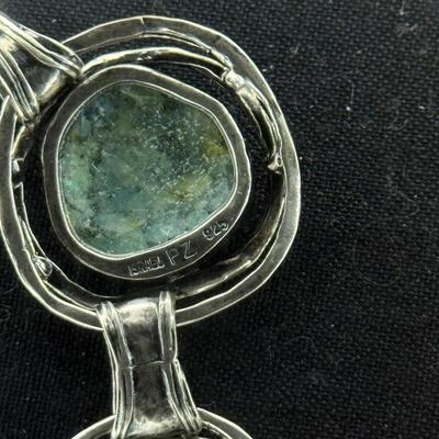 Paz Creations .925 Sterling Silver Roman Glass Charm Bracelet