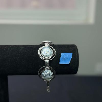Paz Creations .925 Sterling Silver Roman Glass Charm Bracelet