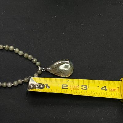 Labradorite and Prehnite Beaded Necklace