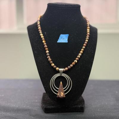 Shitake Pendant Bead Necklace