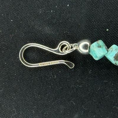 London Blue Turquoise Bead Necklace and Pendant