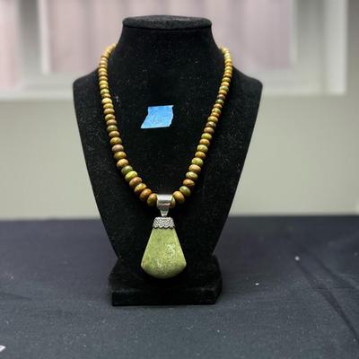 Jay King Large Green Stone necklace