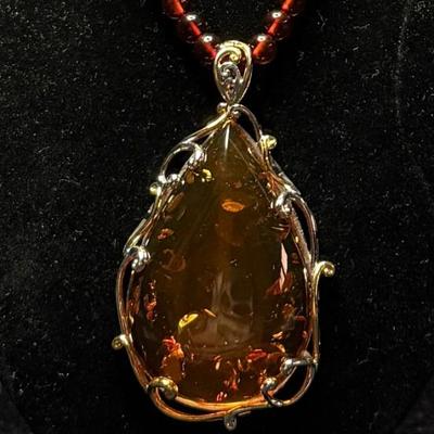 Baltic Amber Teardrop Necklace