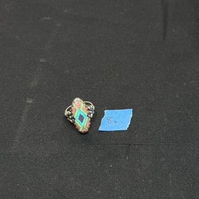 CAROLYN POLLACK RELIOS 925 SILVER MULTI STONE GEOMETRIC INLAY