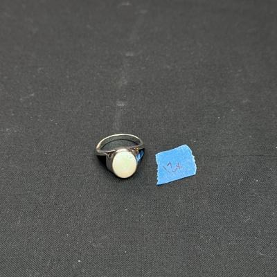 Opal and Onyx Ring