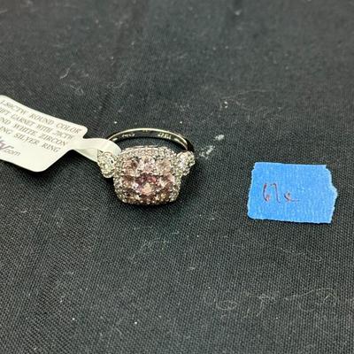 Color Shift w/ round white zircon Sterling Silver