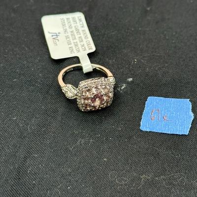 Color Shift w/ round white zircon Sterling Silver